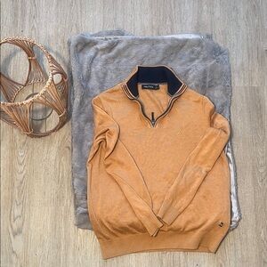 Nautica Men's Tan Zip-Up Sweater